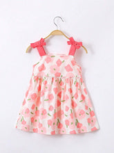 1pc Toddler Girls' Sweet Floral Pattern Sleeveless Dress With 3D Bow Decoration For Summer